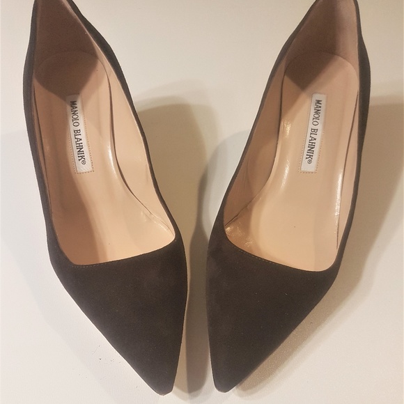 Manolo Blahnik Shoes - Manolo Blahnik Suede BB Pointed-Toe Pumps Size38.5